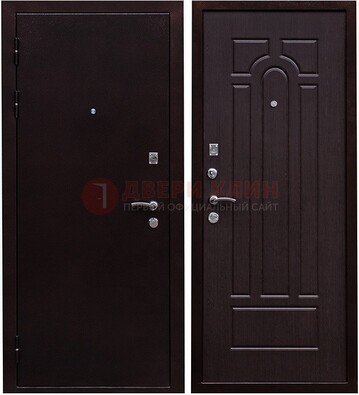 Черная стальная дверь с порошковым покрытием ДП-35 в Орехово-Зуево
